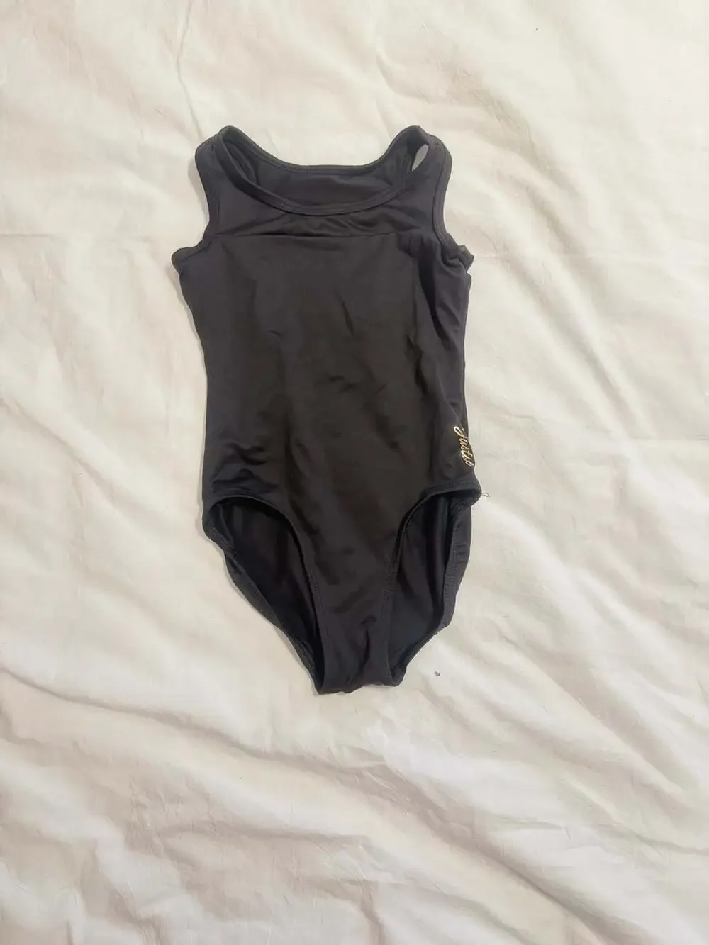 Justice Girls Keyhole Gymnastics Leotard Black Size XS 5/6